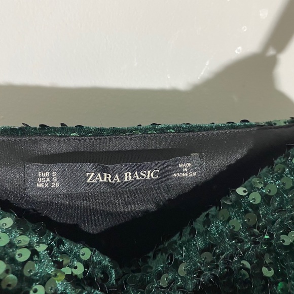 Emerald Green Sequined Mini Dress - Picture 7 of 7